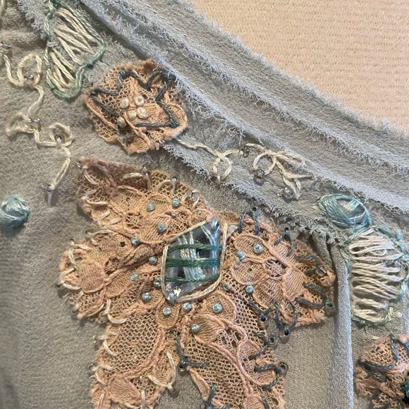 Rebecca Taylor Puff Sleeve Silk Blouse with tie Size 6 - Picture 3 of 16